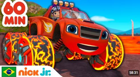 Blaze e os Monster Machines | 1 HORA das corridas mais emocionantes! | Nick Jr. em Português 
